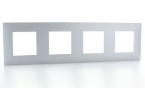Legrand Valena Next afdekplaat 4 mechanismen hor/vert centerafstand 71mm alu Valena Next Aluminium