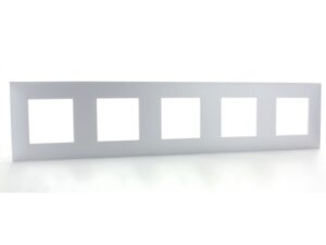 Legrand Valena Next afdekplaat 5 mechanismen hor/vert centerafstand 71mm alu Valena Next Aluminium