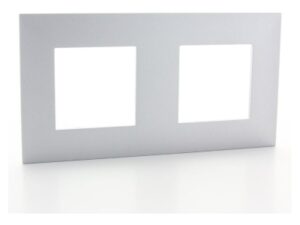 Legrand Valena Next afdekplaat 2 mechanismen hor/vert centerafstand 71mm alu chroom Valena Next Alu Chroom