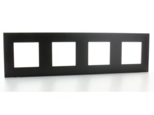 Legrand Valena Next afdekplaat 4 mechanismen hor/vert centerafstand 71mm zwart Valena Next Zwart