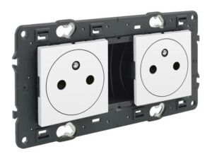 Legrand Valena Next vlakke contactdoos 2x2P+A 16A volledig apparaat wit met schroefbev Valena Next Wit