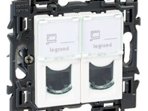 Legrand Valena Next contactdoos 2xRJ45 UTP cat6 volledig apparaat wit met spanklauwen Valena Next Wit