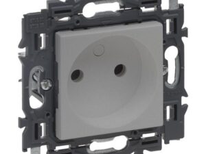 Legrand Valena Next contactdoos 2P zonder aarding volledig apparaat alu met spanklauwen Valena Next Aluminium