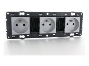 Legrand Valena Next contactdoos 3x2P+A voorbekabeld volledig apparaat alu met schroefbev Valena Next Aluminium