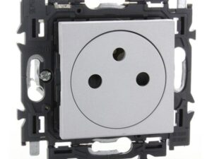 Legrand Valena Next vlakke contactdoos 2P+A 16A volledig apparaat alu met spanklauwen Valena Next Aluminium