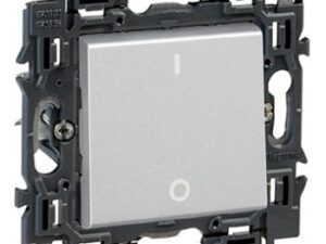 Legrand Valena Next tweepolige schakelaar 16AX volledig apparaat alu met spanklauwen Valena Next Aluminium