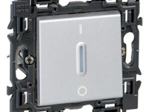 Legrand Valena Next tweepolige schak.verlicht 16AX volledig apparaat alu met spanklauwen Valena Next Aluminium