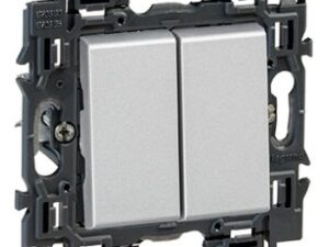 Legrand Valena Next wisselschakelaar 10AX + drukknop 6A volledig apparaat alu met spankl Valena Next Aluminium