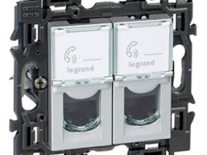 Legrand Valena Next contactdoos 2xRJ45 UTP cat6 volledig apparaat alu met spanklauwen Valena Next Aluminium