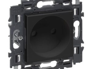 Legrand Valena Next contactdoos 2P zonder aarding volledig apparaat zwart met spankl Valena Next Zwart