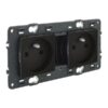 Legrand  Valena Next contactdoos 2x2P+A voorbekabeld volledig apparaat zwart met schroef Valena Next Zwart