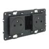 Legrand  Valena Next vlakke contactdoos 2x2P+A 16A volledig apparaat zwart met schroef Valena Next Zwart