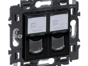 Legrand Valena Next contactdoos 2xRJ45 UTP cat6 volledig apparaat zwart met spanklauwen Valena Next Zwart