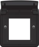 Niko Hydro zwart aanpaskader met deksel voor 45x45mm functies Niko Hydro Zwart stopcontacten