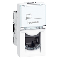 LEGRAND LCS2 contactdoos RJ45 CAT5e U/UTP 1 module Mosaic witte kleur Mosaic Stopcontacten