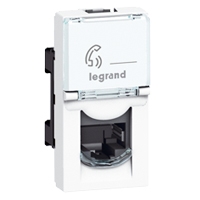 LEGRAND LCS2 contactdoos RJ45 CAT5e F/UTP 1 module Mosaic witte kleur Mosaic Stopcontacten