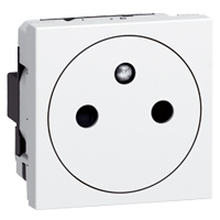 LEGRAND Mosaic contactdoos 2P+A plat 10/16A 250V 2 modules wit Mosaic Stopcontacten
