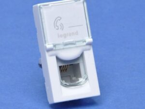 LEGRAND Mosaic contactdoos RJ 11 voor telefoon 4 contacten 1 module wit Mosaic Stopcontacten