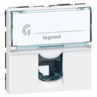 LEGRAND Mosaic contactdoos RJ 12 voor telefoon 6 contacten 2 modules wit Mosaic Stopcontacten