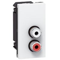 LEGRAND Mosaic contactdoos 2 RCA vrouwelijk audio 1 module wit Mosaic Stopcontacten