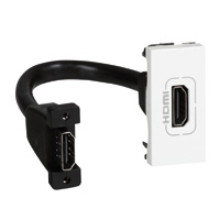 LEGRAND Mosaic contactdoos HDMI voorbekabeld 1 module wit Mosaic Stopcontacten