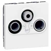 LEGRAND Mosaic contactdoos voor TV/FM/SAT 2 modules wit Mosaic Stopcontacten