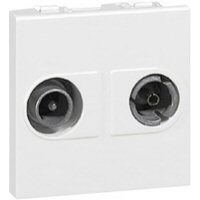 LEGRAND Mosaic eindcontactdoos voor TV/FM 2 modules wit Mosaic Stopcontacten