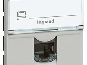 LEGRAND RJ45 cat 5e UTP 2 mod alu LCS² Mosaic alu kleur Mosaic Stopcontacten