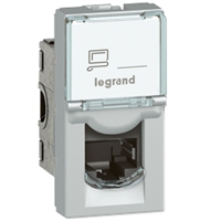 LEGRAND LCS2 MOSAIC RJ45 FTP6.1MOD ALU Mosaic Stopcontacten