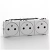 BTICINO LivingLight drievoudig voorbekabelde vlakke contactdoos 3x 2P+A 16A 250V wit Contactdozen 10/16 A 250 Volt met steekklemmen