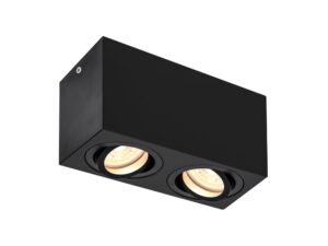 SLV Belgium Triledo Double indoor plafondopbouwlamp QPAR51 zwart max 10W Plafondarmaturen