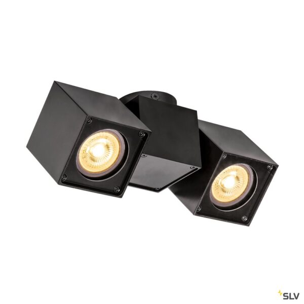 SLV Belgium Altra Dice CW indoor wand/plafond double QPAR51 zwart Plafondarmaturen