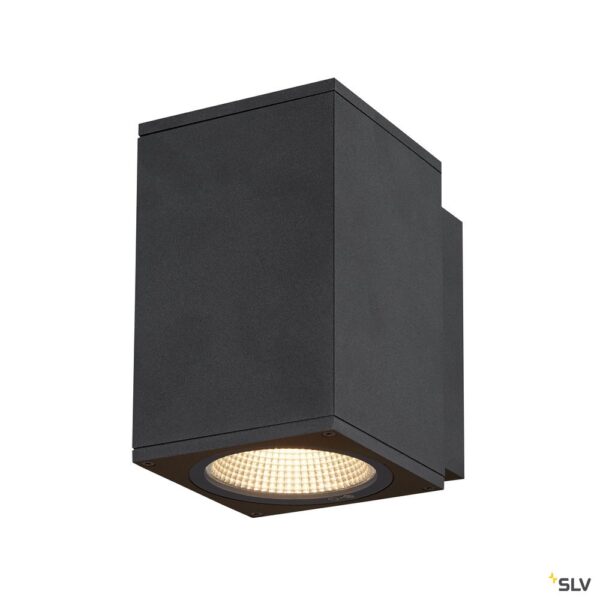 SLV ENOLA SQUARE M single outdoor LED wandarmatuur antraciet CCT 3000/4000K Wandarmaturen
