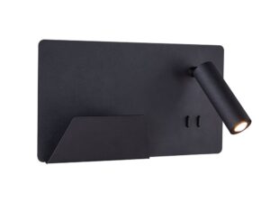 SLV SOMNILA SPOT indoor LED wandarmatuur 3000K zwart versie links incl. USB-aansluiting Wandlampen