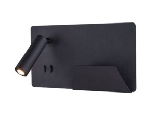 SLV SOMNILA SPOT indoor LED wandarmatuur 3000K zwart versie rechts incl. USB-aansluiting Wandlampen