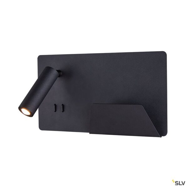 SLV SOMNILA SPOT indoor LED wandarmatuur 3000K zwart versie rechts incl. USB-aansluiting Wandlampen