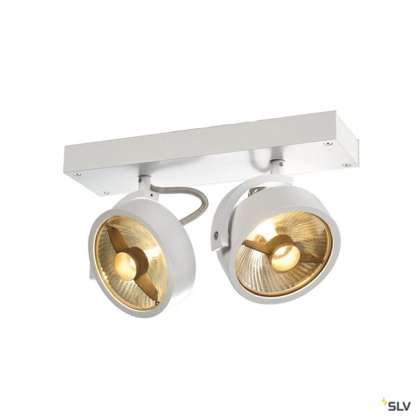 SLV Belgium KALU 2 QPAR plafond armatuur mat wit. ES111 max. 2x75W Plafondarmaturen