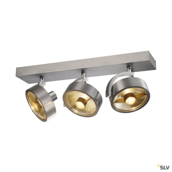 SLV Belgium KALU 3 QPAR plafond armatuur alu geborsteld. ES111 max. 3x75W Plafondarmaturen