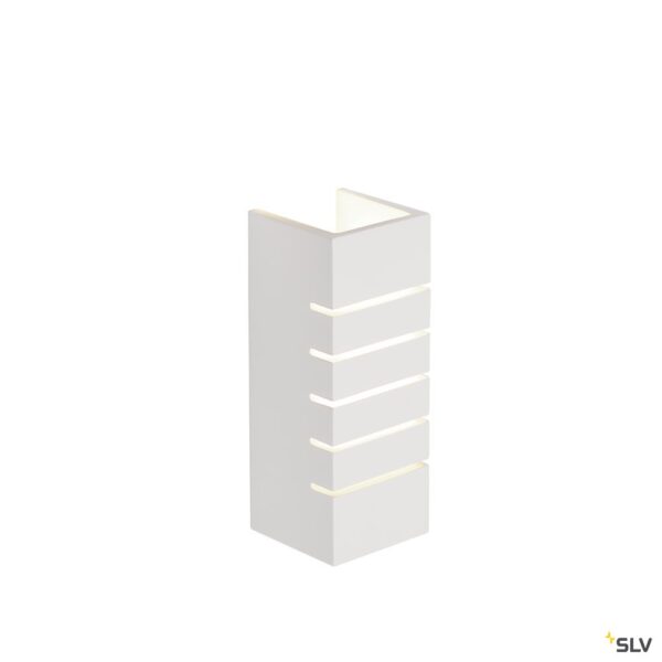 SLV PLASTRA wandarmatuur hoekig 100 slot witte gips E14 max. 40 W Wandlampen