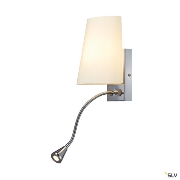 SLV COUPA FLEX wandarmatuur QT14 3000K chroom glas gesatineerd 43W Wandlampen