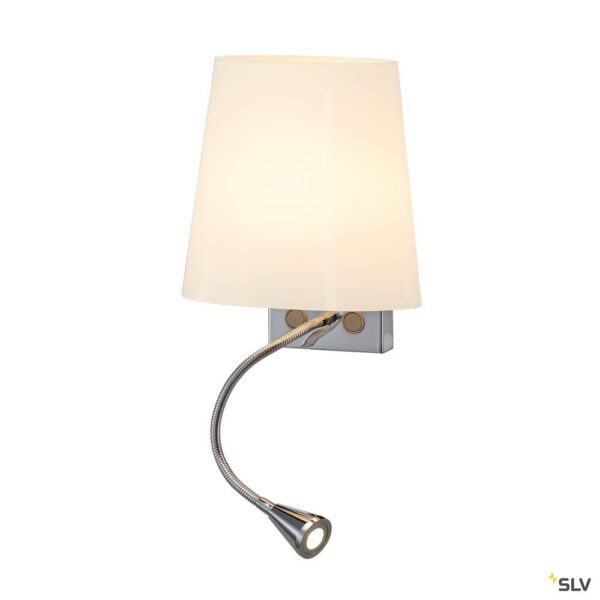 SLV COUPA FLEX wandarmatuur QT14 3000K chroom glas gesatineerd 43W Wandlampen