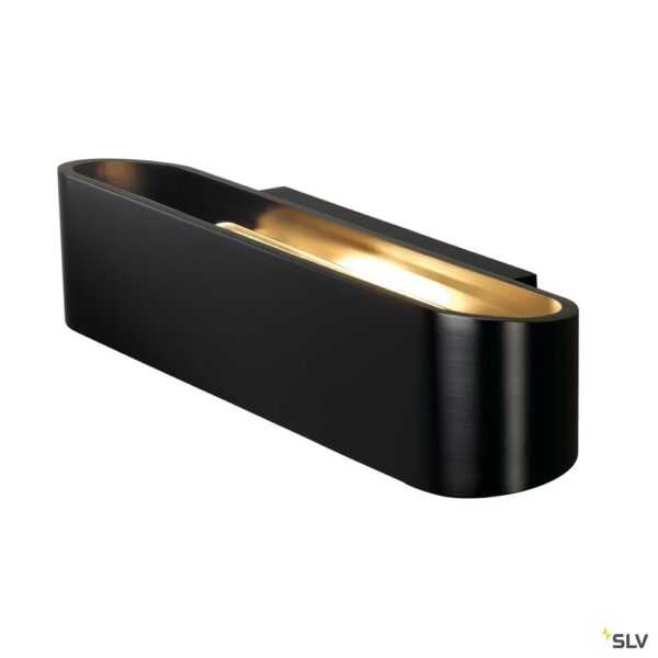 SLV OSSA 300 wandarmatuur QT-DE12 ovaal up/down zwart L/B/H 30/8/65 cm max. 120W Wandlampen