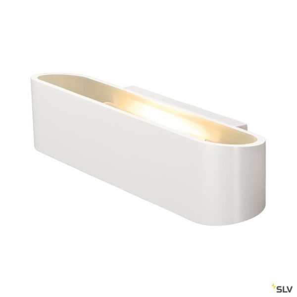 SLV OSSA 300 wandarmatuur QT-DE12 ovaal up/down wit L/B/H 30/8/65 cm max. 120W Wandlampen