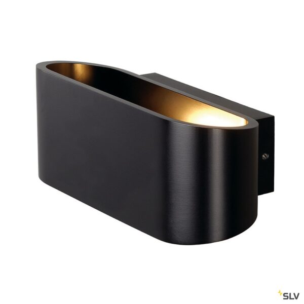 SLV Belgium OSSA R7s wand armatuur ovaal mat zwart R7s 78mm max. 100W up/down Wandlampen