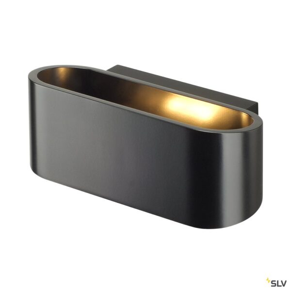 SLV Belgium OSSA R7s wand armatuur ovaal mat zwart R7s 78mm max. 100W up/down Wandlampen