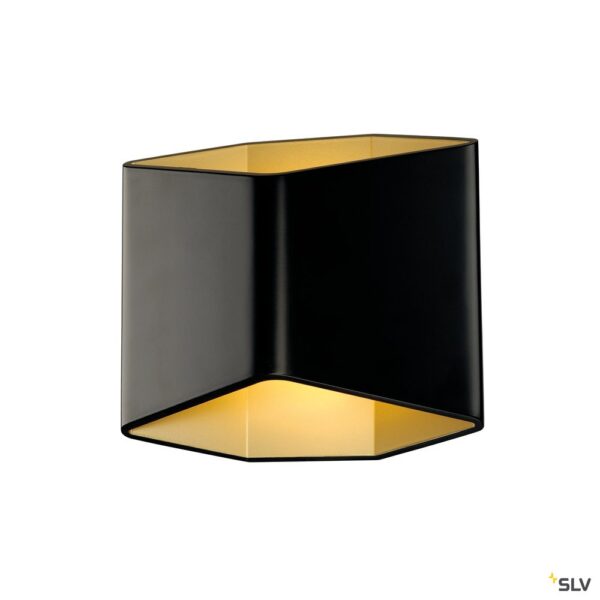 SLV CARISO 2 WL indoor LED wandarmatuur zwart/goud 2700K Wandlampen