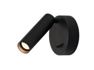 SLV KARPO wanden plafondarmatuur eenvlammig LED 3000K rond zwart met schakelaar 75W Wandlampen