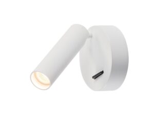 SLV Belgium KARPO wand/plafondopbouw LED 75W 3000K enkel rond wit incl. schakelaar Wandlampen