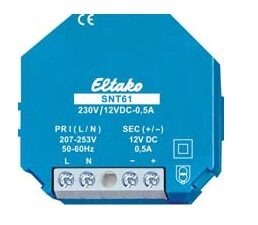 Eltako SNT6123012DC0,5 Inbouwvoeding 230V 12VDC 0,5A Transformatoren