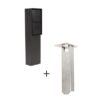 PSM LIGHTING Nike tuinpaal met grondpin 2 zwarte stopcontacten zwart textuur Spikes